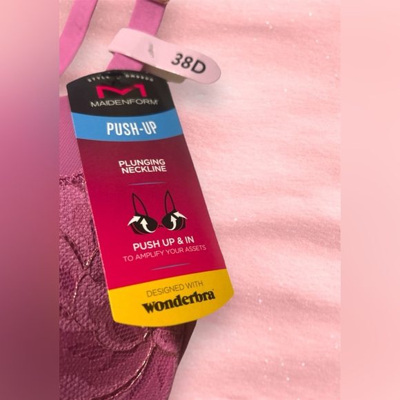 🆕Maidenform Deep Plunge “Love the Lift” in Rose Gold Lace Push Up Bra NWT - Picture 5 of 7